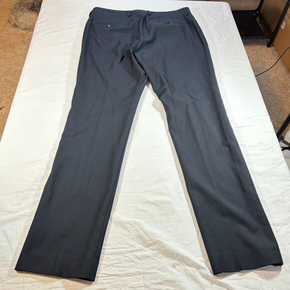 Bonobos Mens Jetsetter navy blue dot flat front dress pants.  Size 33x32. wool - Picture 3 of 7